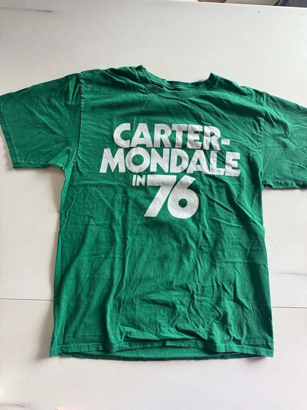 Carter Mondale In '76 Vintage Look Green T-Shirt Medium